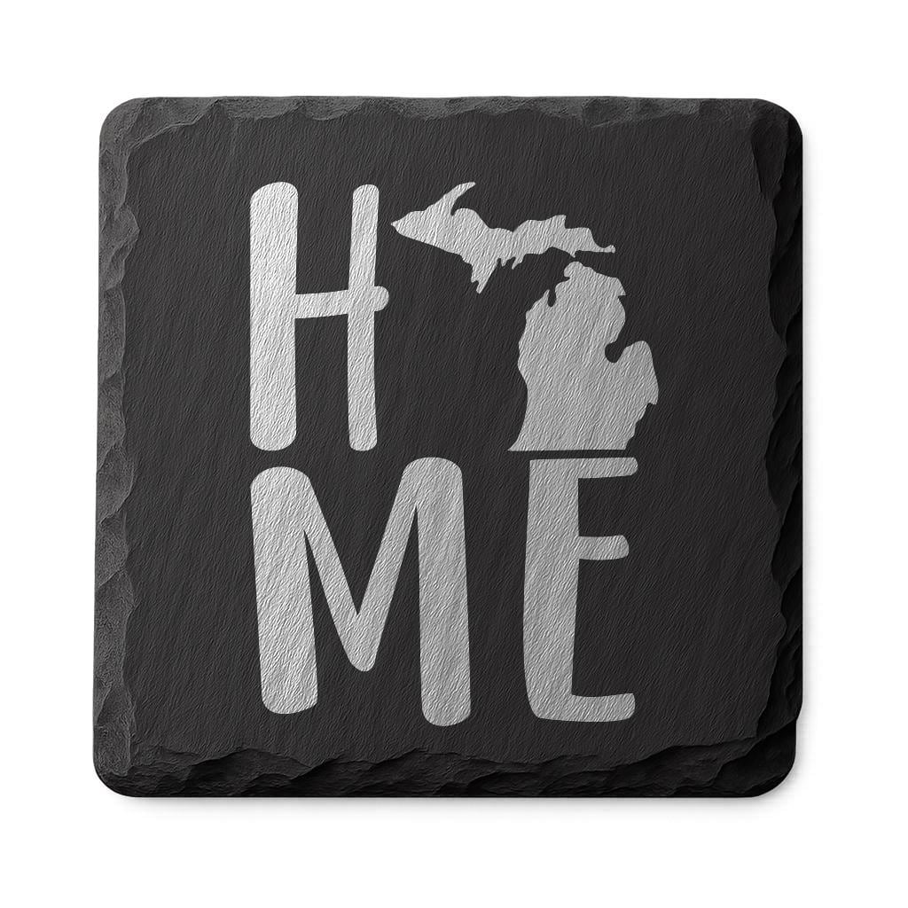 Michigan Slate Coasters 4x4 Laser Engraved Stone Drink Coasters Michigan Home Décor Great Lakes State Established 1837 Gift