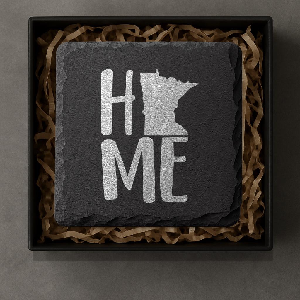 Minnesota Slate Coasters 4x4 Laser Engraved Stone Drink Coasters Minnesota Home Décor North Star State Established 1858 Gift