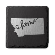 Montana Slate Coasters 4x4 Laser Engraved Stone Drink Coasters Montana Home Décor Treasure State Established 1889 Gift