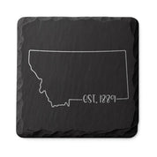 Montana Slate Coasters 4x4 Laser Engraved Stone Drink Coasters Montana Home Décor Treasure State Established 1889 Gift