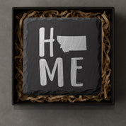 Montana Slate Coasters 4x4 Laser Engraved Stone Drink Coasters Montana Home Décor Treasure State Established 1889 Gift