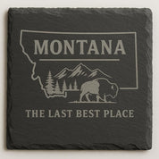 Montana Slate Coasters 4x4 Laser Engraved Stone Drink Coasters Montana Home Décor Treasure State Established 1889 Gift