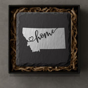 Montana Slate Coasters 4x4 Laser Engraved Stone Drink Coasters Montana Home Décor Treasure State Established 1889 Gift