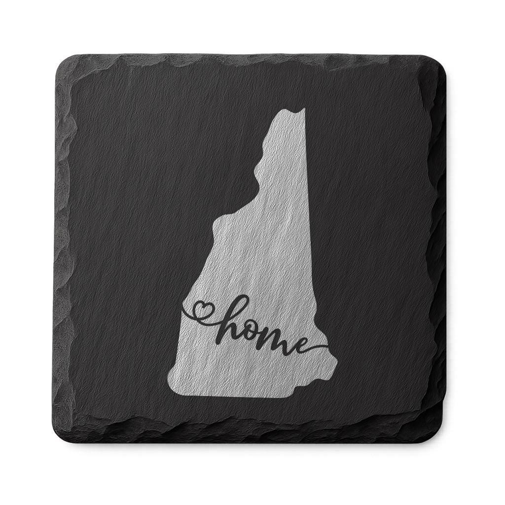 New Hampshire Slate Coasters 4x4 Laser Engraved Stone Drink Coasters New Hampshire Home Décor Granite State Established 1788 Gift