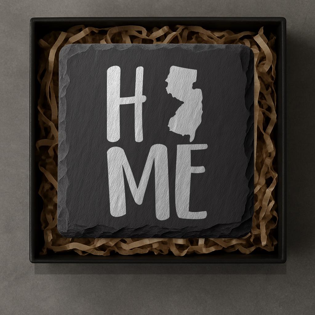 New Jersey Slate Coasters 4x4 Laser Engraved Stone Drink Coasters New Jersey Home Décor Garden State Established 1787 Gift