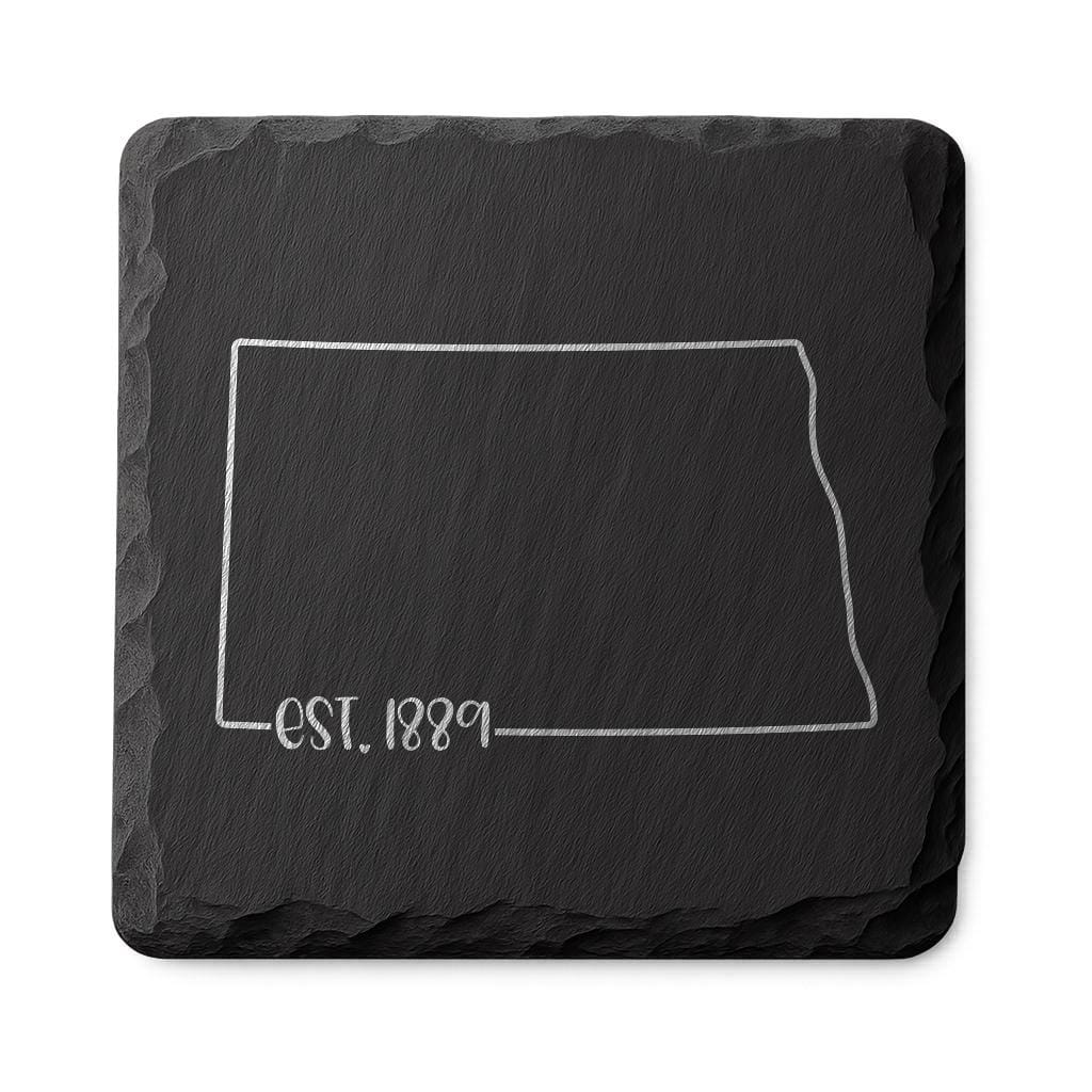 North Dakota Slate Coasters 4x4 Laser Engraved Stone Drink Coasters North Dakota Home Décor Peace Garden State Established 1889 Gift