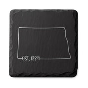 North Dakota Slate Coasters 4x4 Laser Engraved Stone Drink Coasters North Dakota Home Décor Peace Garden State Established 1889 Gift