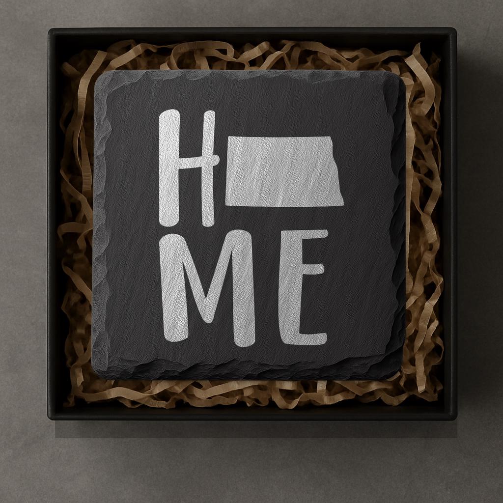 North Dakota Slate Coasters 4x4 Laser Engraved Stone Drink Coasters North Dakota Home Décor Peace Garden State Established 1889 Gift