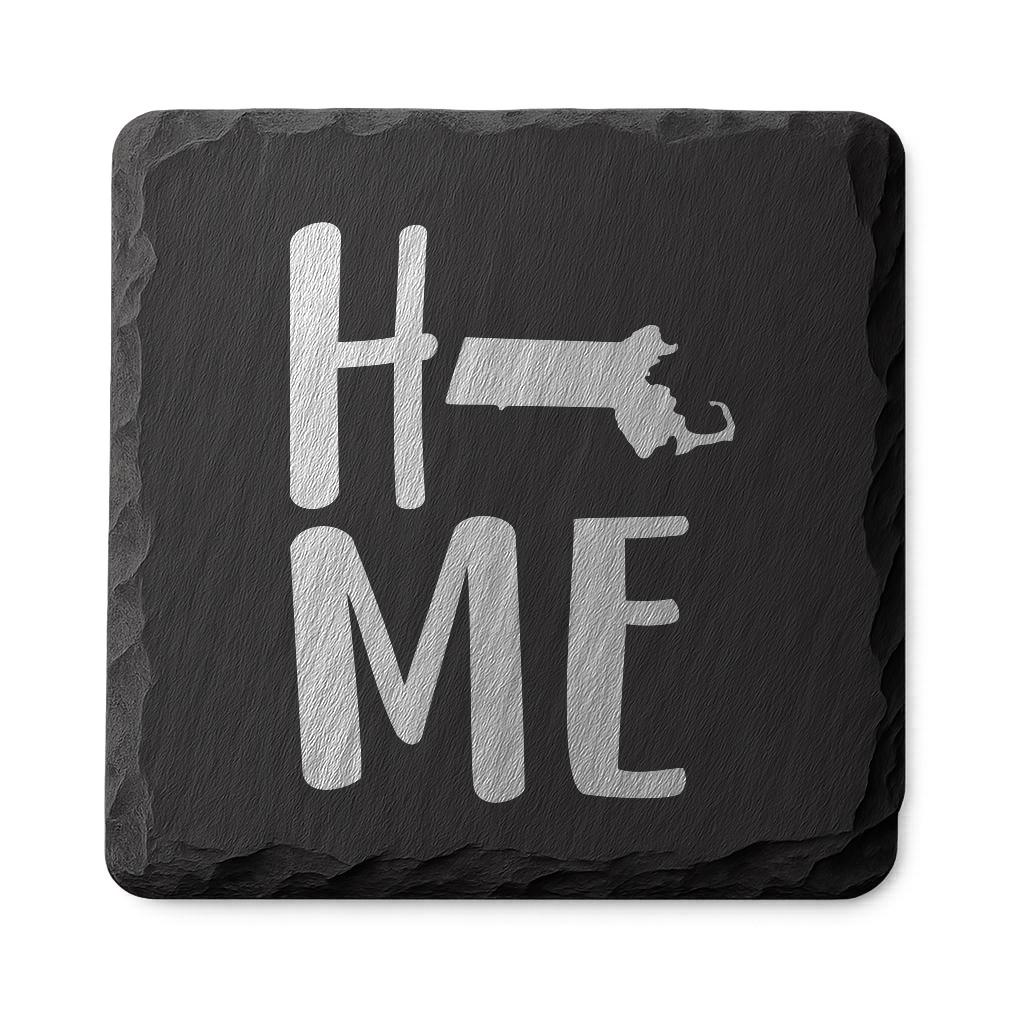 Massachusetts Slate Coasters 4x4 Laser Engraved Stone Drink Coasters Massachusetts Home Décor Bay State Established 1788 Gift