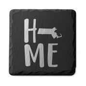 Massachusetts Slate Coasters 4x4 Laser Engraved Stone Drink Coasters Massachusetts Home Décor Bay State Established 1788 Gift