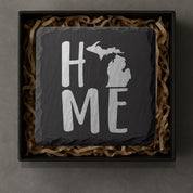 Michigan Slate Coasters 4x4 Laser Engraved Stone Drink Coasters Michigan Home Décor Great Lakes State Established 1837 Gift
