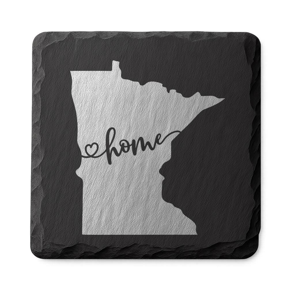 Minnesota Slate Coasters 4x4 Laser Engraved Stone Drink Coasters Minnesota Home Décor North Star State Established 1858 Gift