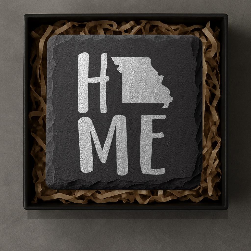 Missouri Slate Coasters 4x4 Laser Engraved Stone Drink Coasters Missouri Home Décor Show Me State Established 1821 Gift