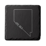 Nevada Slate Coasters 4x4 Laser Engraved Stone Drink Coasters Nevada Home Décor Silver State Established 1864 Gift