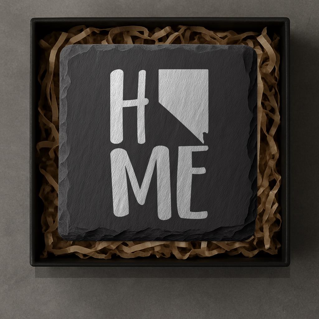 Nevada Slate Coasters 4x4 Laser Engraved Stone Drink Coasters Nevada Home Décor Silver State Established 1864 Gift