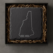 New Hampshire Slate Coasters 4x4 Laser Engraved Stone Drink Coasters New Hampshire Home Décor Granite State Established 1788 Gift