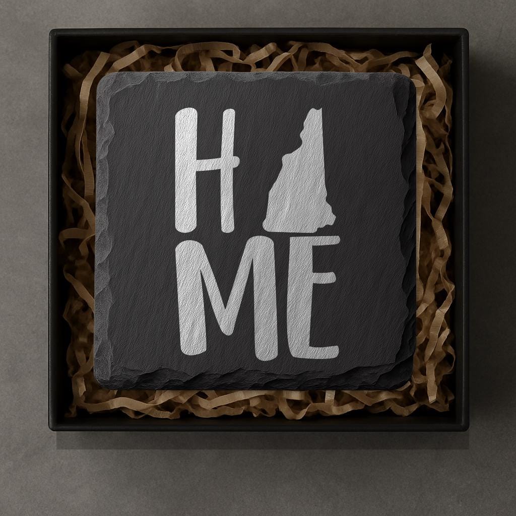 New Hampshire Slate Coasters 4x4 Laser Engraved Stone Drink Coasters New Hampshire Home Décor Granite State Established 1788 Gift