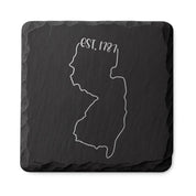 New Jersey Slate Coasters 4x4 Laser Engraved Stone Drink Coasters New Jersey Home Décor Garden State Established 1787 Gift