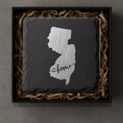 New Jersey Slate Coasters 4x4 Laser Engraved Stone Drink Coasters New Jersey Home Décor Garden State Established 1787 Gift