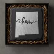 New Mexico Slate Coasters 4x4 Laser Engraved Stone Drink Coasters New Mexico Home Décor Land of Enchantment Established 1912 Gift