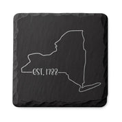New York Slate Coasters 4x4 Laser Engraved Stone Drink Coasters New York Home Décor Empire State Established 1788 Gift