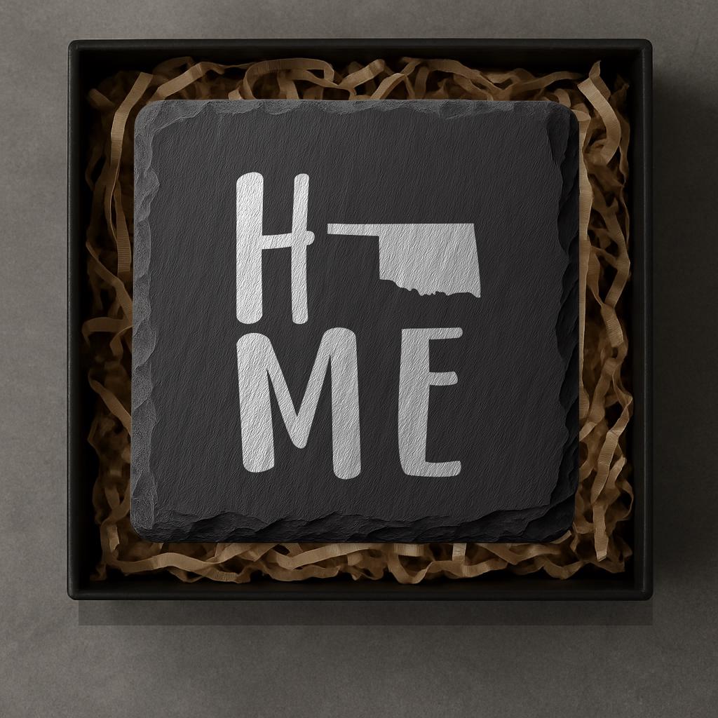 Oklahoma Slate Coasters 4x4 Laser Engraved Stone Drink Coasters Oklahoma Home Décor Sooner State Established 1907 Gift