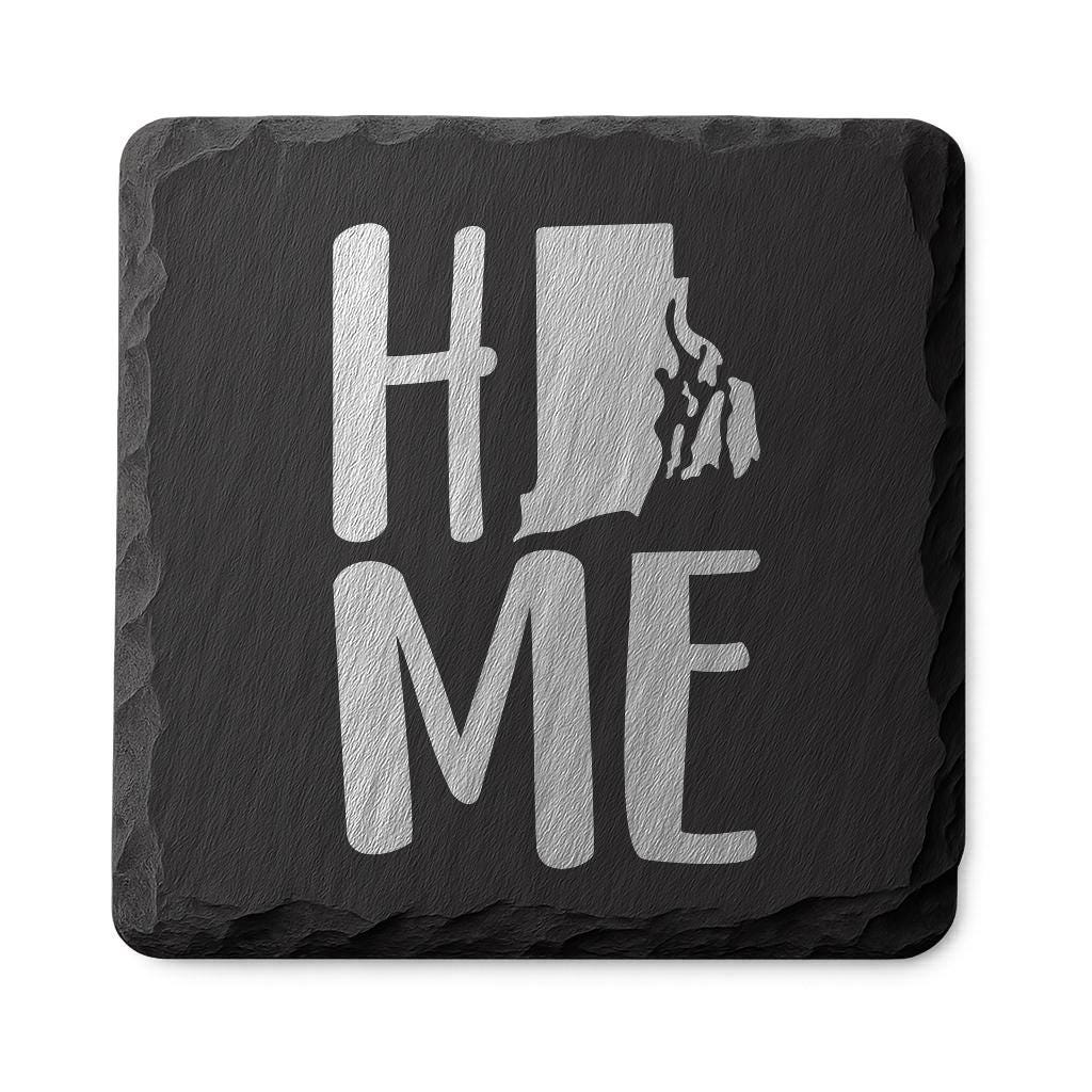 Rhode Island Slate Coasters 4x4 Laser Engraved Stone Drink Coasters Rhode Island Home Décor Ocean State Established 1790 Gift