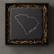 South Carolina Slate Coasters 4x4 Laser Engraved Stone Drink Coasters South Carolina Home Décor Palmetto State Established 1788 Gift