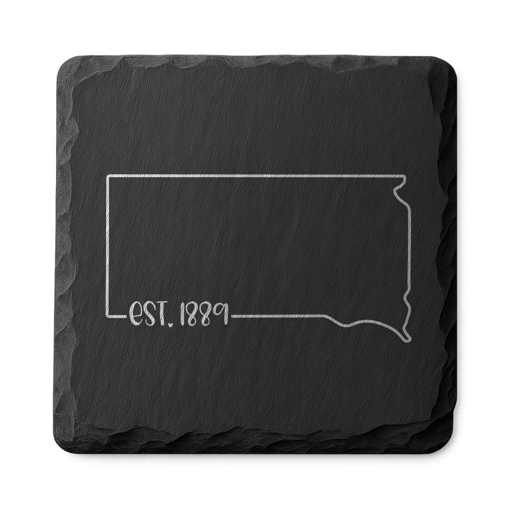 South Dakota Slate Coasters 4x4 Laser Engraved Stone Drink Coasters South Dakota Home Décor Mount Rushmore State Established 1889 Gift