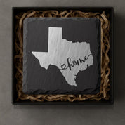 Texas Slate Coasters 4x4 Laser Engraved Stone Drink Coasters Texas Home Décor Lone Star State Established 1845 Gift