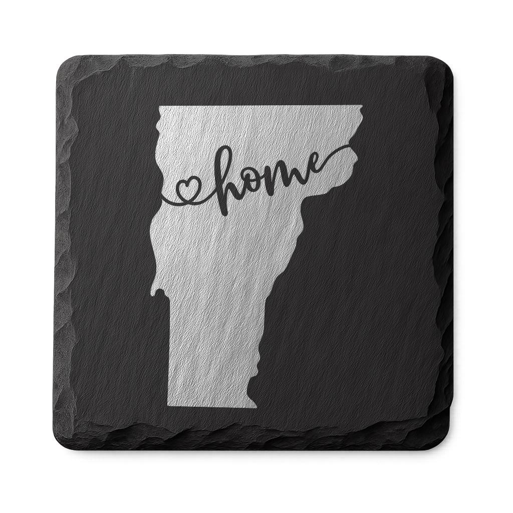 Vermont Slate Coasters 4x4 Laser Engraved Stone Drink Coasters Vermont Home Décor Green Mountain State Established 1791 Gift