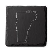 Vermont Slate Coasters 4x4 Laser Engraved Stone Drink Coasters Vermont Home Décor Green Mountain State Established 1791 Gift