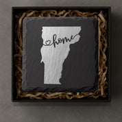 Vermont Slate Coasters 4x4 Laser Engraved Stone Drink Coasters Vermont Home Décor Green Mountain State Established 1791 Gift