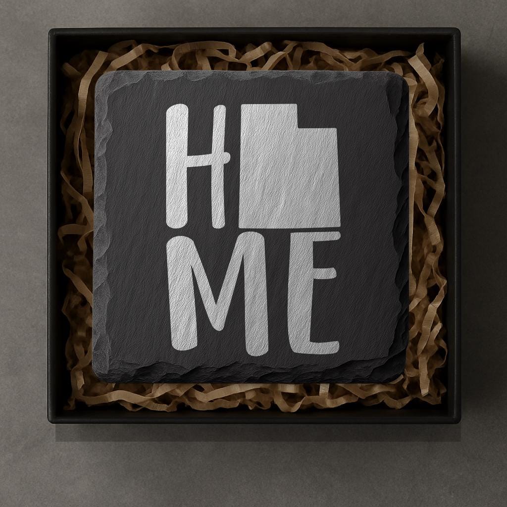 Utah Slate Coasters 4x4 Laser Engraved Stone Drink Coasters Utah Home Décor Beehive State Established 1896 Gift
