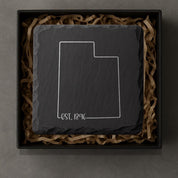 Utah Slate Coasters 4x4 Laser Engraved Stone Drink Coasters Utah Home Décor Beehive State Established 1896 Gift