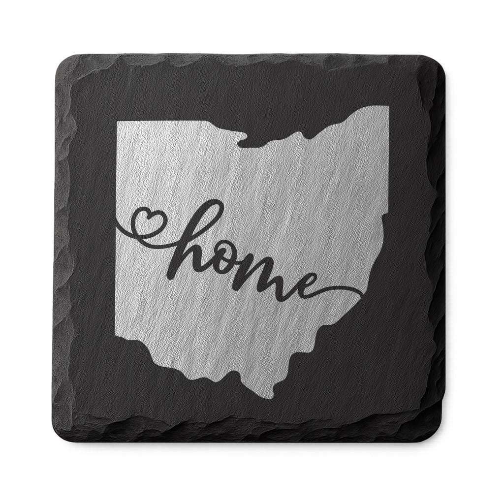 Ohio Slate Coasters 4x4 Laser Engraved Stone Drink Coasters Ohio Home Décor Buckeye State Established 1803 Gift