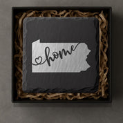 Pennsylvania Slate Coasters 4x4 Laser Engraved Stone Drink Coasters Pennsylvania Home Décor Keystone State Established 1787 Gift