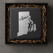 Rhode Island Slate Coasters 4x4 Laser Engraved Stone Drink Coasters Rhode Island Home Décor Ocean State Established 1790 Gift