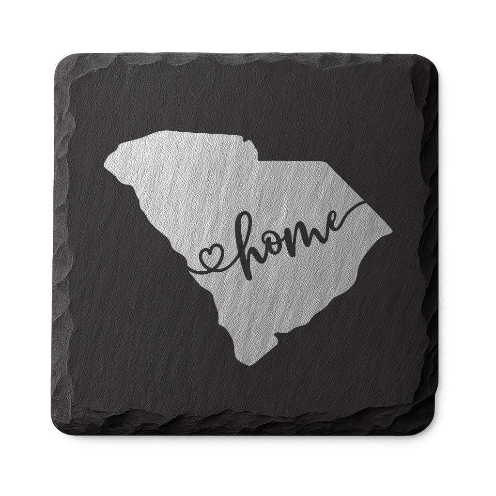 South Carolina Slate Coasters 4x4 Laser Engraved Stone Drink Coasters South Carolina Home Décor Palmetto State Established 1788 Gift