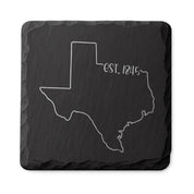 Texas Slate Coasters 4x4 Laser Engraved Stone Drink Coasters Texas Home Décor Lone Star State Established 1845 Gift