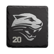 Powell Panthers Slate Coaster • Personalized Jersey Number • Wyoming sportsGift • 4x4 Engraved Stone