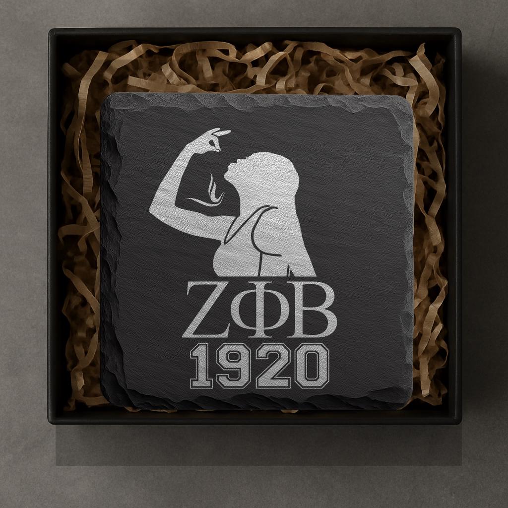 Zeta Phi Beta Sorority Slate Coasters • ZΦB Gift • Founder’s Day Gift • Devastating Diva Gift • Zeta Home Decor • Greek Life Sorority Gift