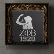 Zeta Phi Beta Sorority Slate Coasters • ZΦB Gift • Founder’s Day Gift • Devastating Diva Gift • Zeta Home Decor • Greek Life Sorority Gift
