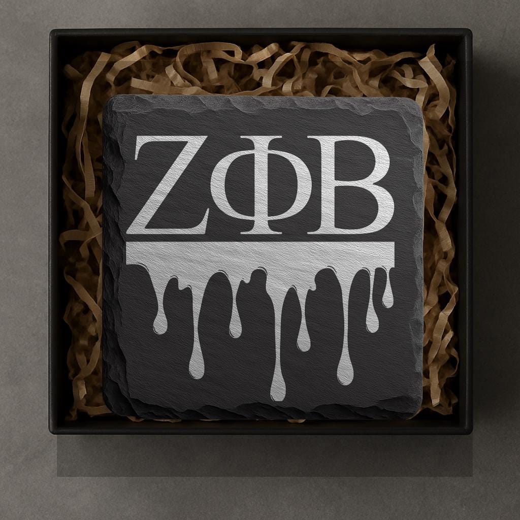 Zeta Phi Beta Sorority Slate Coasters • ZΦB Gift • Founder’s Day Gift • Devastating Diva Gift • Zeta Home Decor • Greek Life Sorority Gift