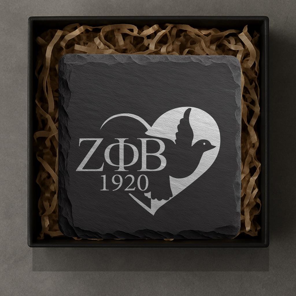 Zeta Phi Beta Sorority Slate Coasters • ZΦB Gift • Founder’s Day Gift • Devastating Diva Gift • Zeta Home Decor • Greek Life Sorority Gift