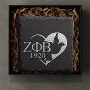 Zeta Phi Beta Sorority Slate Coasters • ZΦB Gift • Founder’s Day Gift • Devastating Diva Gift • Zeta Home Decor • Greek Life Sorority Gift