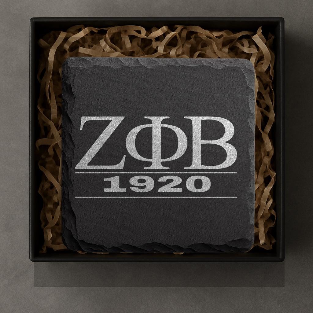 Zeta Phi Beta Sorority Slate Coasters • ZΦB Gift • Founder’s Day Gift • Devastating Diva Gift • Zeta Home Decor • Greek Life Sorority Gift