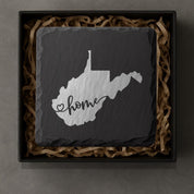 West Virginia Slate Coasters 4x4 Laser Engraved Stone Drink Coasters West Virginia Home Décor Mountain State Established 1863 Gift