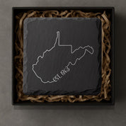 West Virginia Slate Coasters 4x4 Laser Engraved Stone Drink Coasters West Virginia Home Décor Mountain State Established 1863 Gift