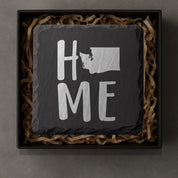Washington Slate Coasters 4x4 Laser Engraved Stone Drink Coasters Washington Home Décor Evergreen State Established 1889 Gift